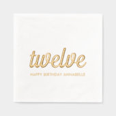 12エレガント誕生日ゴモダンールナプキンス 箔ナプキン (正面)