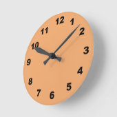 12オレンジ色の時計から選択する数の選択 ラウンド壁時計 (傾斜)