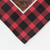 12カスタムファミリーフォトコラージュレッドバッファロープレイド フリースブランケット (角)