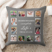 12カスタムフォトコラージュ孫引用文グレー クッション (ブランケット)