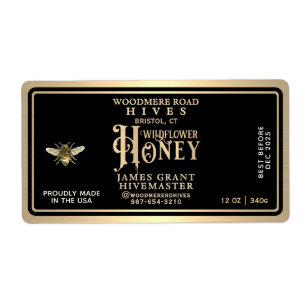 12カスタムoz hex jar用Honey Hex Jarラベル ラベル