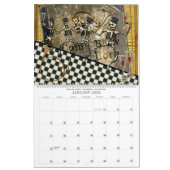 12カ月のメキシコの砂糖スカルとスケル カレンダー (1月 2026)