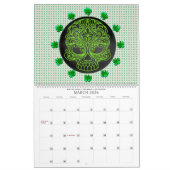 12カ月のメキシコの砂糖スカルとスケル カレンダー (3月 2026)