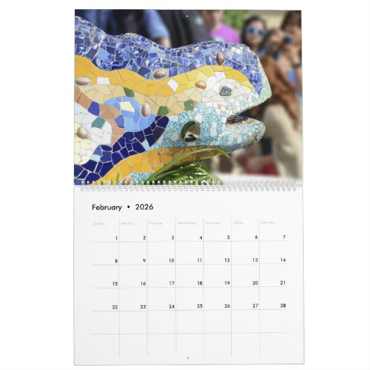 12カ月パークグエル、バルセロナフォトカレンダー カレンダー (2月 2026)