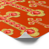 12ガーネットと出芽フェイク十字架 –  ポスター (角)