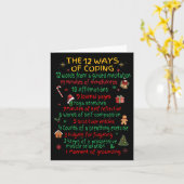 12クリスマスのメンタルヘルスおもしろいに対処する方法 カード (黄色い花)