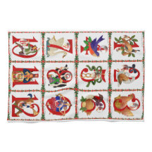 12クリスマスキルト日ギフトのプリント