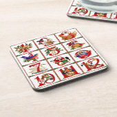 12クリスマスキルト日ギフトのプリント コースター (左側)