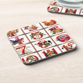 12クリスマスキルト日ギフトのプリント コースター (左側)