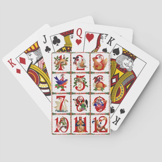 12クリスマスキルト日ギフトのプリント トランプ (裏面)