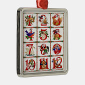 12クリスマスキルト日ギフトのプリント メタルオーナメント (右)