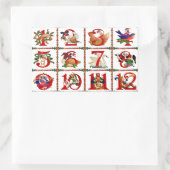 12クリスマスキルト日ギフトのプリント 長方形シール (バッグ)