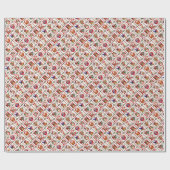 12クリスマスキルト日プリント ラッピングペーパー (フラット)