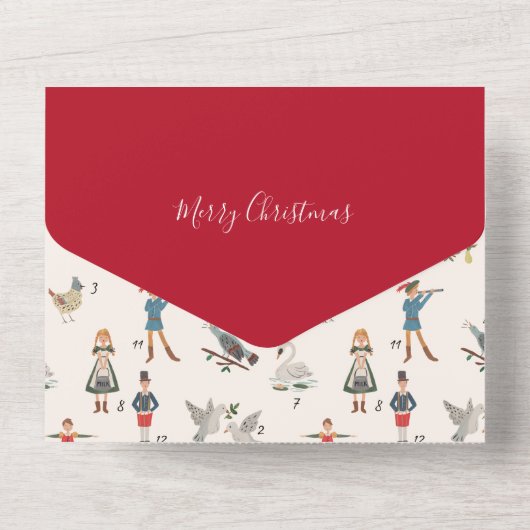12クリスマストリフォールドホリデーカードの日 オールインワン招待状 (裏面)