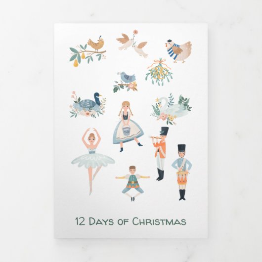 12クリスマスファミリーの伝統の日写真 三つ折りクリスマスカード (カバー)