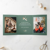 12クリスマスファミリーの伝統の日写真 三つ折りクリスマスカード (内部)