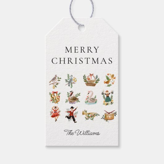 12クリスマスプレゼントパーソナライズされたラベルの日 ギフトタグ (正面)