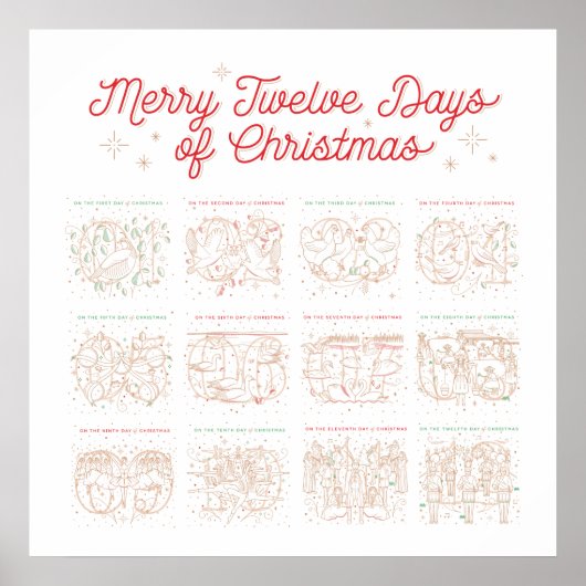 12クリスマスポスターの日24x24 ポスター (正面)