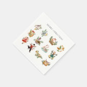 12クリスマスメリークリスマスホリデーパーティーの日 スタンダードカクテルナプキン (角)