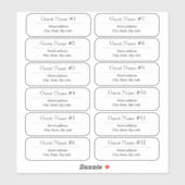 12ゲスト名用クリア住所ラベル シール (シート)