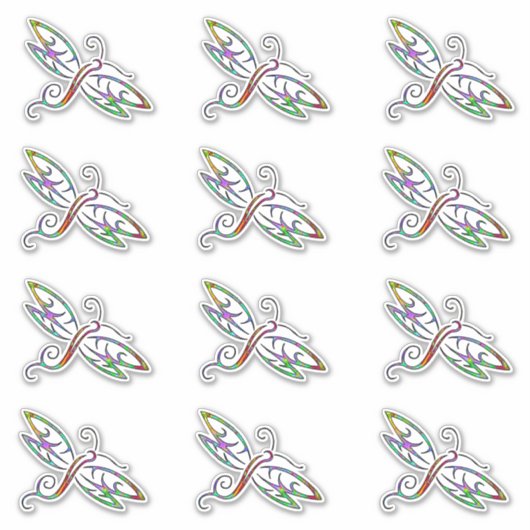 12シカラフルステッカーのトンボ・セット シール (正面)