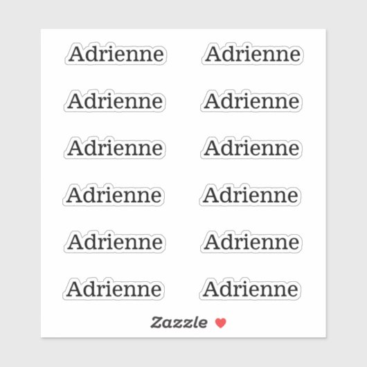 12シンプル文字のセリフ名ラベルセットカスタム12 シール (シート)