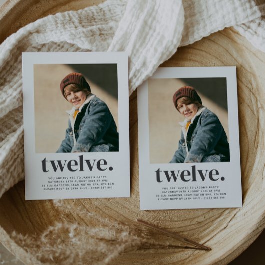 12スクエアフォトファースト誕生日招待状 招待状