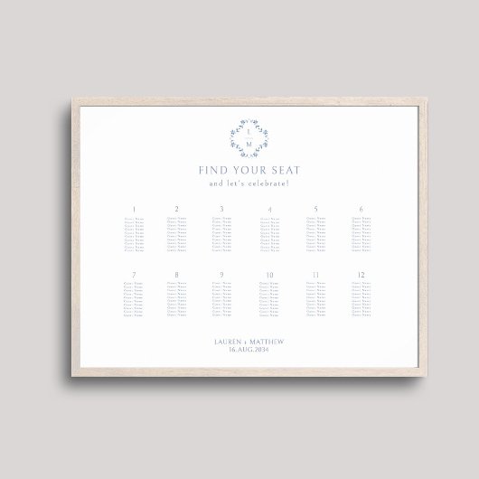 12スタイリッシュ表の結婚ポスター座席表 ポスター