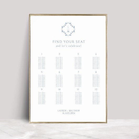 12スタイリッシュ表の結婚ポスター座席表 ポスター