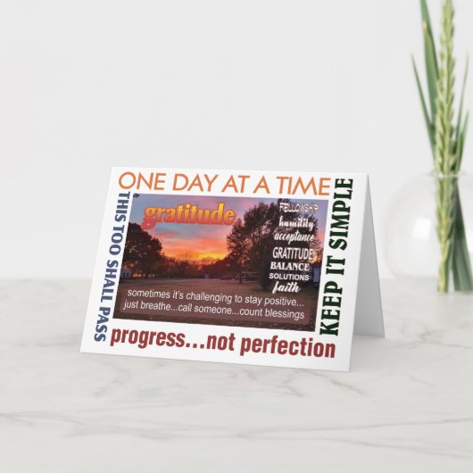 12ステップの回復のグレードドウェイグリーティングカード25 カード (正面)