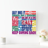 12ステップスローガン スクエア壁時計 (ホーム)