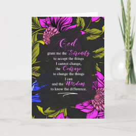 12ステップ回復の励まし紫色の植物薬 カード