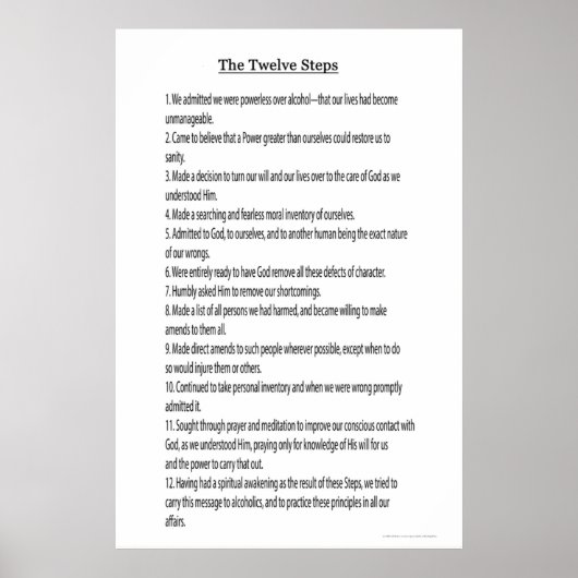 12ステップ12伝統も利用可能リンクを参照 ポスター (正面)