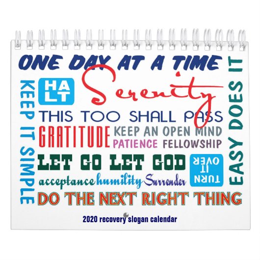 12ステップsobrietyスローガンカレンダー2020 カレンダー (カバー)