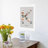 12スナップショットフォトコラージュベビー名モノグラムK 箔ポスター (レイダウン (キッチン))