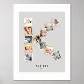 12スナップショットフォトコラージュベビー名モノグラムK 箔ポスター (正面)