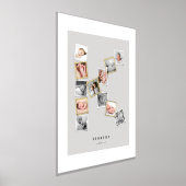 12スナップショットフォトコラージュベビー名モノグラムK 箔ポスター (レイダウン)