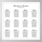 12テーブルシンプルとエレガントなウェディングの座席表 ポスター (正面)