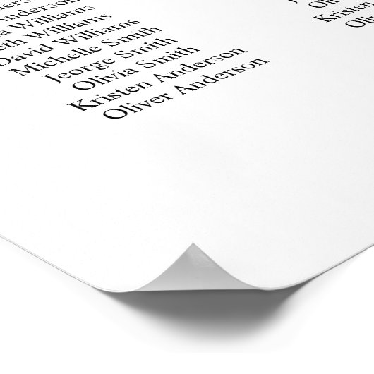 12テーブル古典的な座席表を見つける ポスター (角)