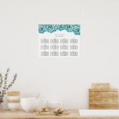 12テーブル多汁フローラ結婚の座席表 ポスター (キッチン)