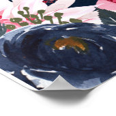 12テーブル座席写真ウェルカムブルゴーニュ青 ポスター (角)