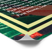 12テーブル座席図熱帯フローラ金ゴールドフレーム ポスター (角)