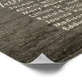 12テーブル暗木木目テーブルの座席表 ポスター (角)