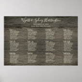 12テーブル暗木木目テーブルの座席表 ポスター (正面)