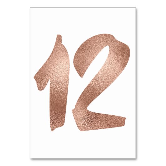 12テーブル番号白色メタリックピンクローズ金ゴールド テーブルナンバー (正面)