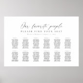 12テーブル私たちお気に入りのの人の座席図プラン ポスター (正面)