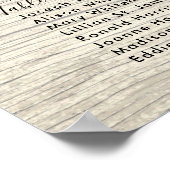 12テーブル納屋の木目テーブルのシーティングチャート ポスター (角)