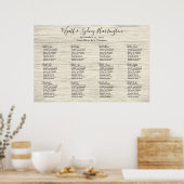 12テーブル納屋の木目テーブルのシーティングチャート ポスター (キッチン)