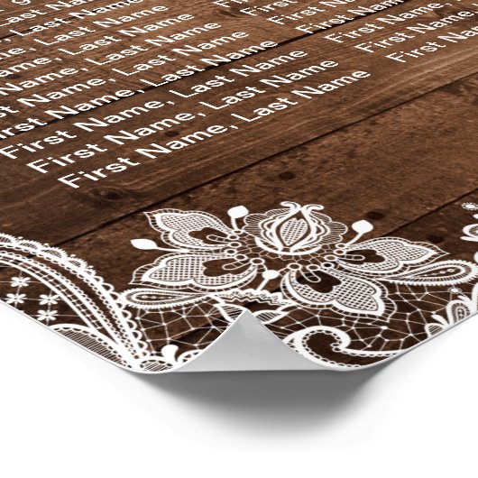 12テーブル素朴列ライトの座席表 ポスター (角)