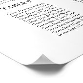 12テーブル結婚のシーティングプランボーエレガントド ポスター (角)